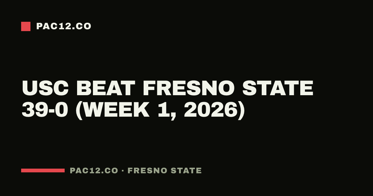 USC beat Fresno State 39-0 (Week 1, 2026)