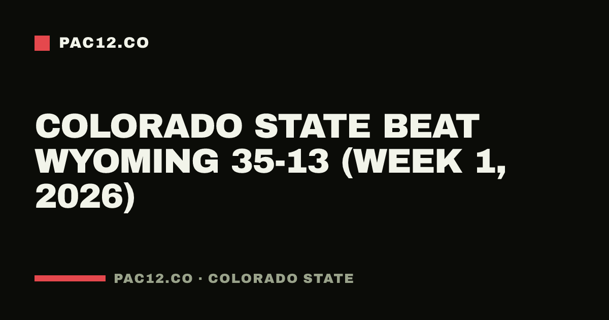 Colorado State beat Wyoming 35-13 (Week 1, 2026)
