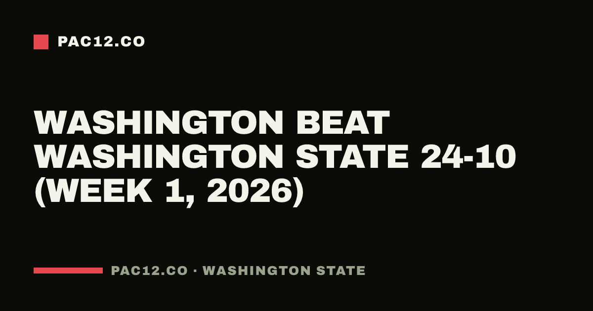 Washington beat Washington State 24-10 (Week 1, 2026)