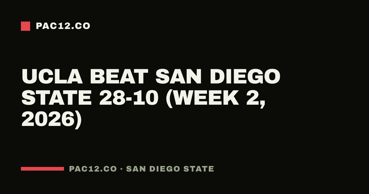 UCLA beat San Diego State 28-10 (Week 2, 2026)