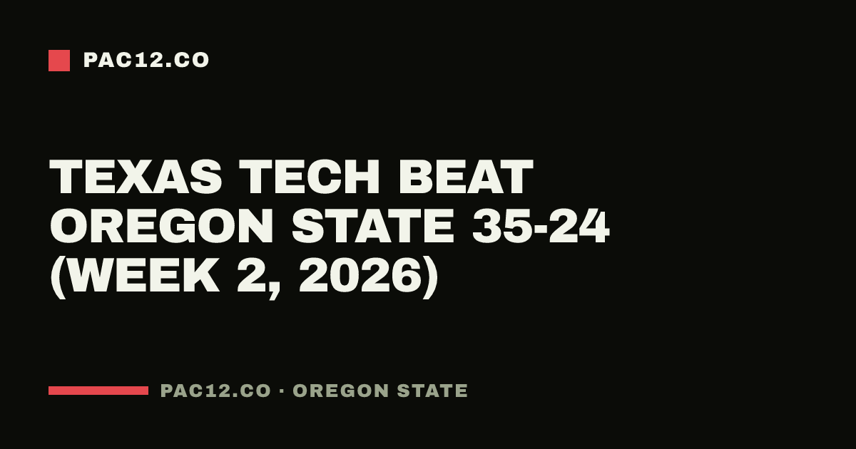 Texas Tech beat Oregon State 35-24 (Week 2, 2026)