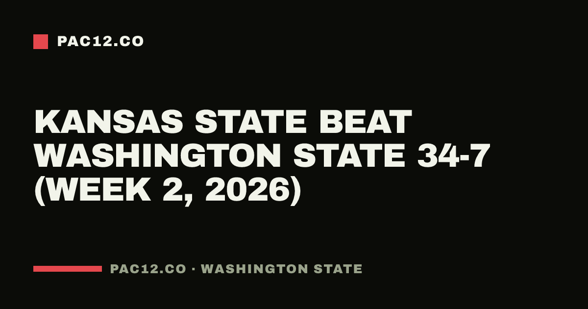 Kansas State beat Washington State 34-7 (Week 2, 2026)
