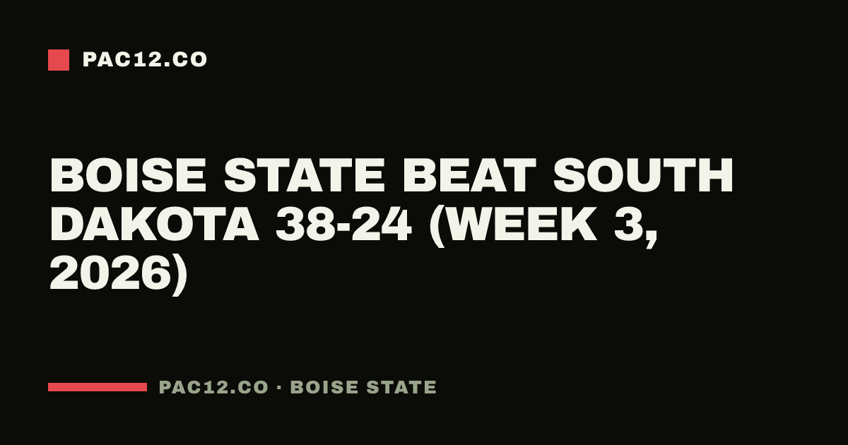 Boise State beat South Dakota 38-24 (Week 3, 2026)