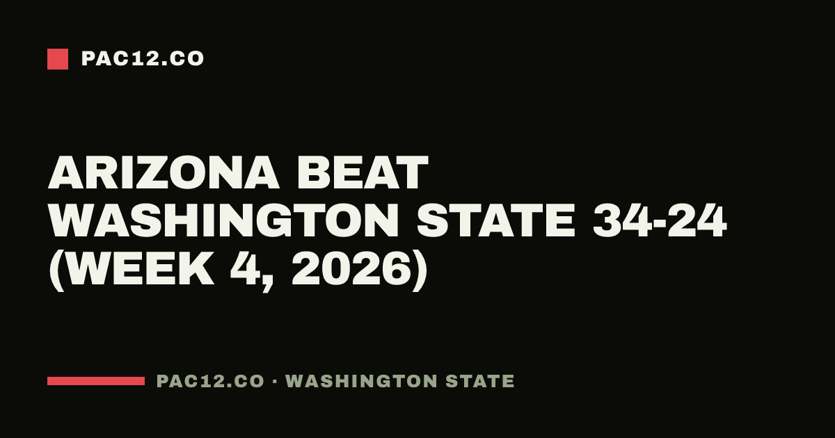 Arizona beat Washington State 34-24 (Week 4, 2026)