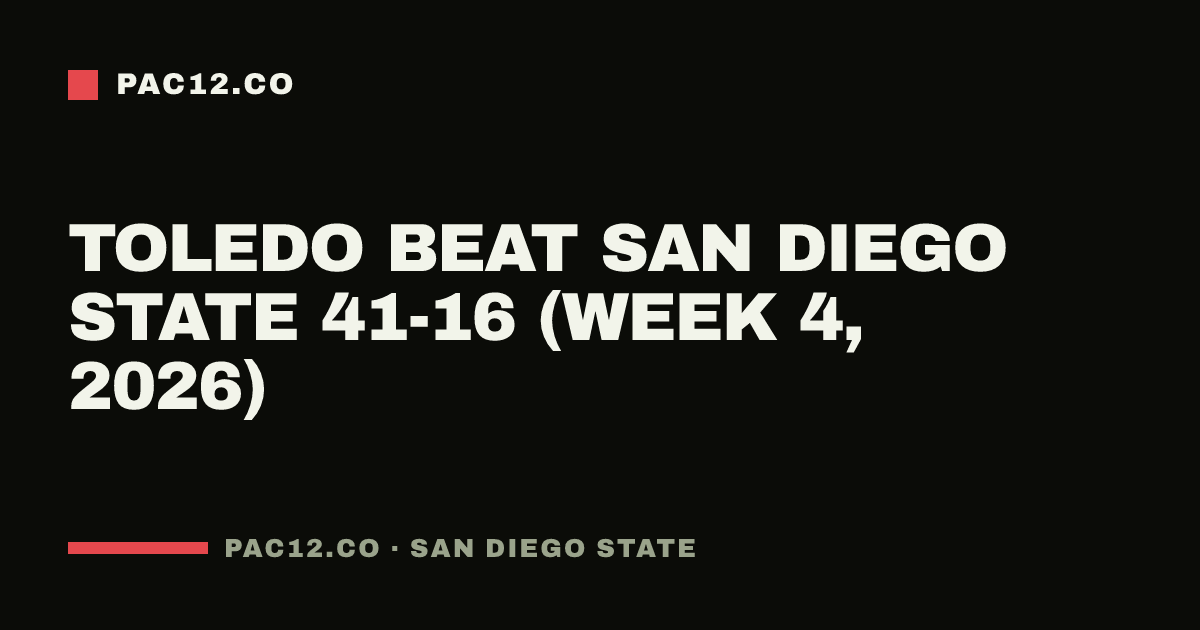 Toledo beat San Diego State 41-16 (Week 4, 2026)