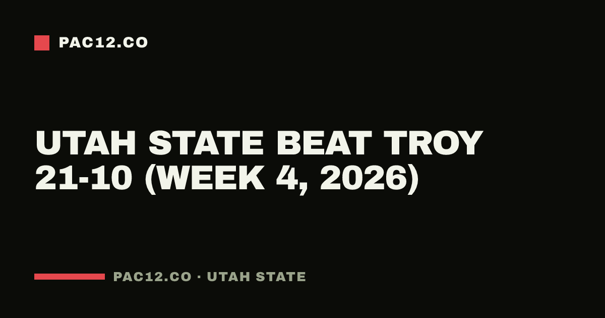 Utah State beat Troy 21-10 (Week 4, 2026)