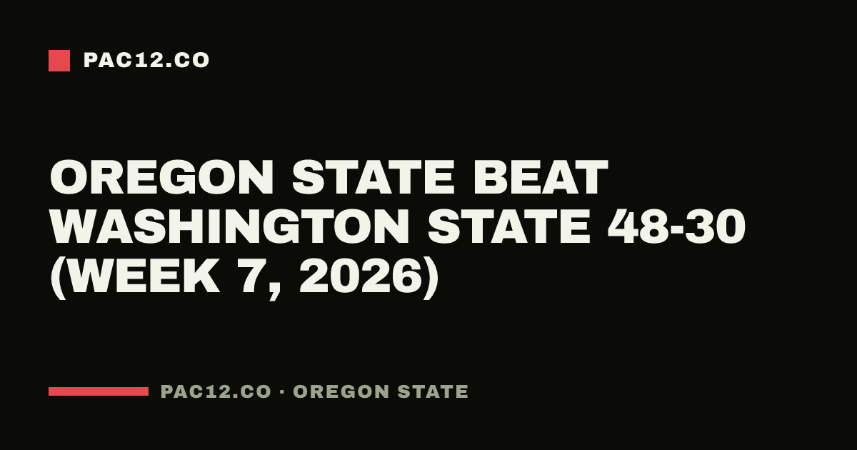 Oregon State beat Washington State 48-30 (Week 7, 2026)
