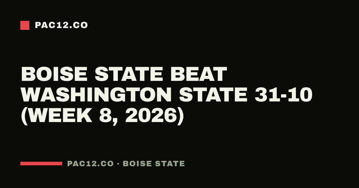 Boise State beat Washington State 31-10 (Week 8, 2026)