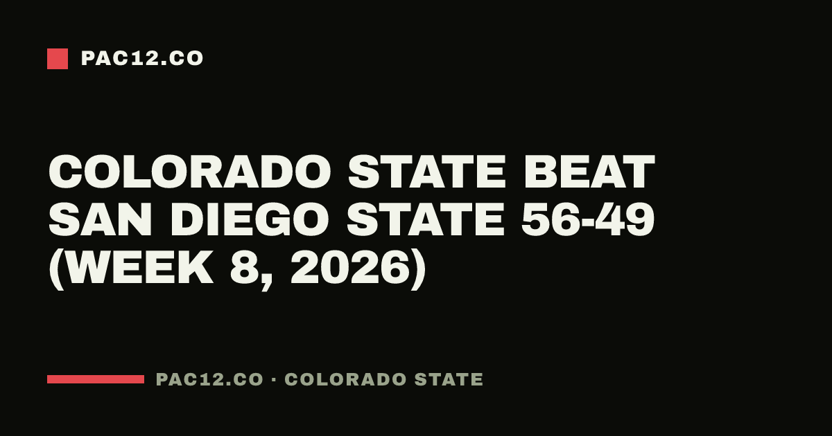 Colorado State beat San Diego State 56-49 (Week 8, 2026)