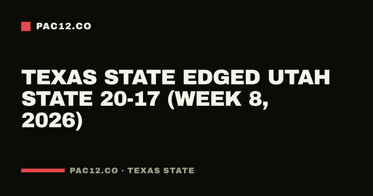 Texas State edged Utah State 20-17 (Week 8, 2026)